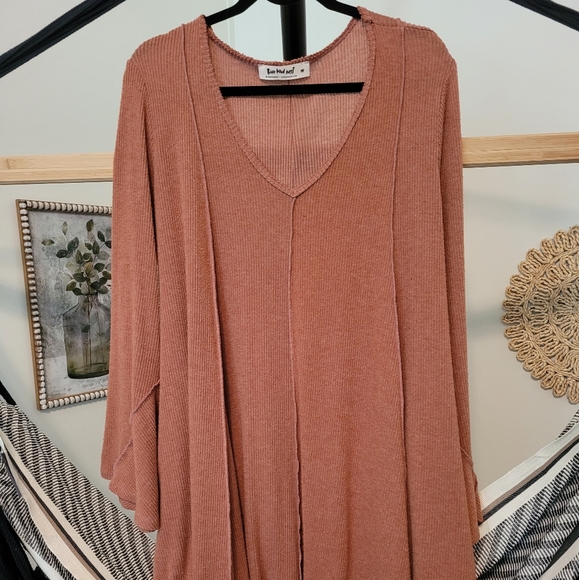 Three Bird Nest Tunic Dress In Rust - Picture 6 of 6